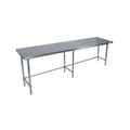 Bk Resources Stainless Steel Work Table Open Base, Stainless Steel Legs 84"Wx30"D QVTOB-8430